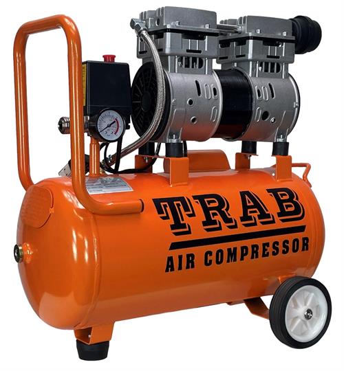 TRAB Støjsvag Kompressor 1hk 24l 8bar Oliefri Trykluft